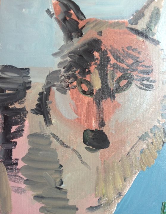 Peinture intitulée "Face de loup" par Valérie Blum (Valery), Œuvre d'art originale, Acrylique