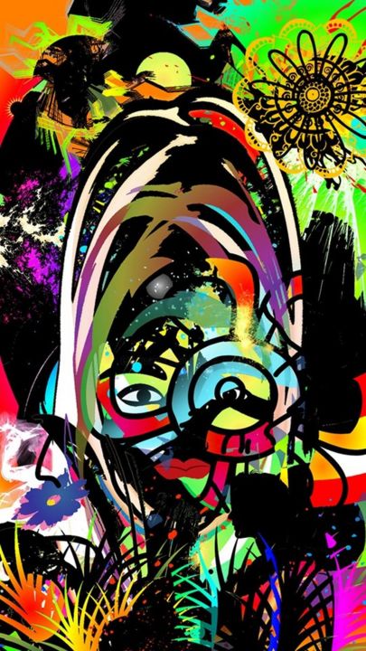 Arts numériques intitulée "L’œil" par Valérie Cappai, Œuvre d'art originale, Peinture numérique