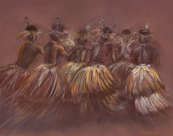 「Danseurs Vanuatais」というタイトルの描画 Valérie Constantyによって, オリジナルのアートワーク