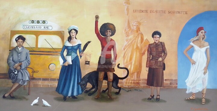 Pintura intitulada "liberte-egalite-sor…" por Valérie Cymbalista, Obras de arte originais