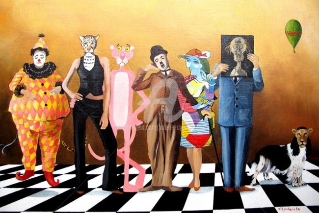 Malerei mit dem Titel "carnaval" von Valérie Cymbalista, Original-Kunstwerk