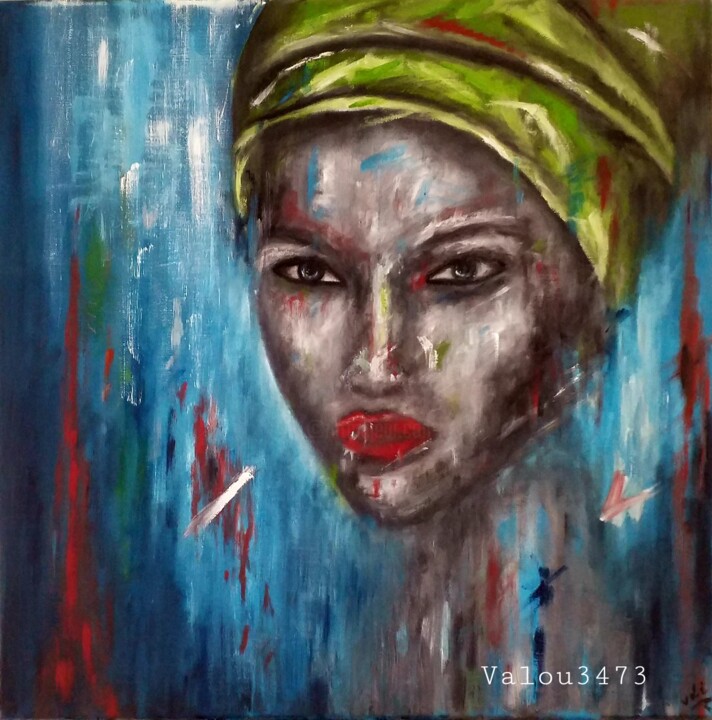 Painting titled "Femme 8" by Valerie De Iseppi, Original Artwork, Oil