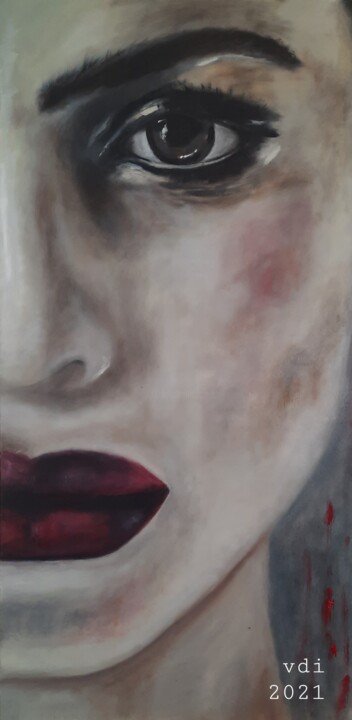 Картина под названием "Femme 15" - Valerie De Iseppi, Подлинное произведение искусства, Масло Установлен на Деревянная рама…