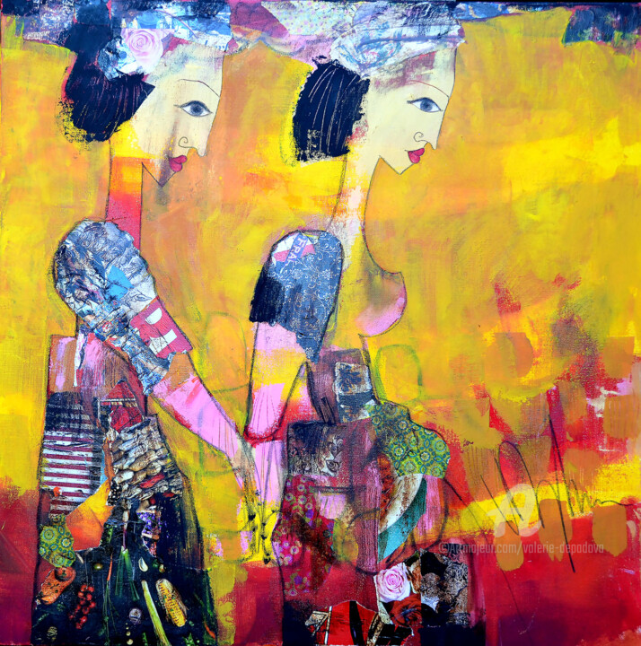 Painting titled "Amies" by Valérie Depadova, Original Artwork, Acrylic