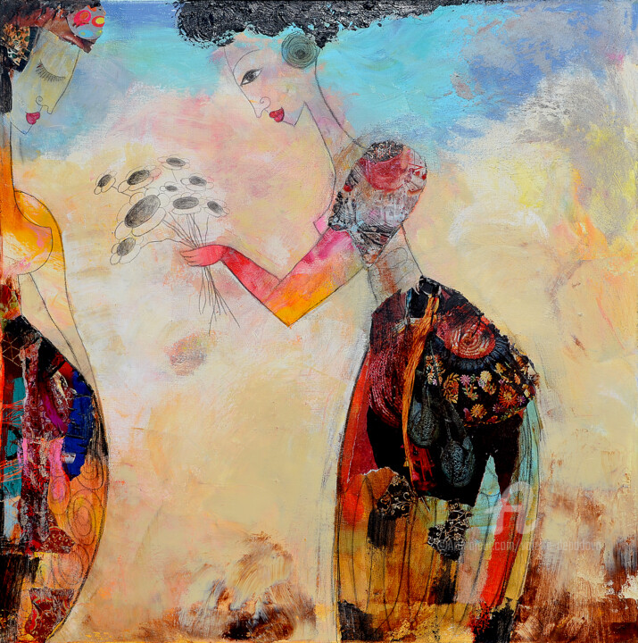 Painting titled "Offrande" by Valérie Depadova, Original Artwork, Acrylic