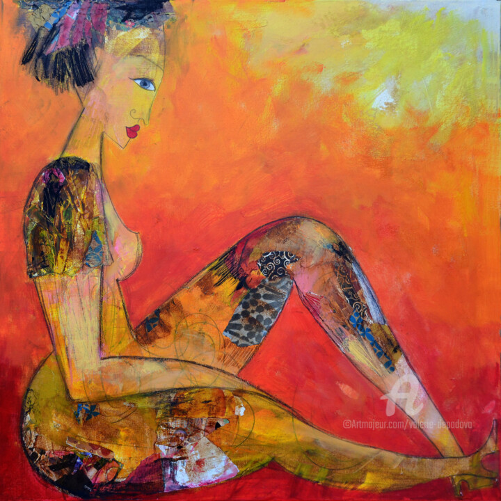 Painting titled "Assise" by Valérie Depadova, Original Artwork, Acrylic