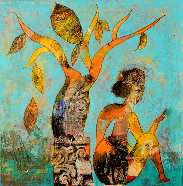 Painting titled "L'arbre" by Valérie Depadova, Original Artwork, Acrylic