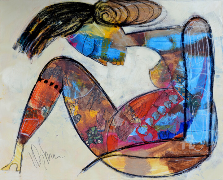 Malerei mit dem Titel "Coeurs en négatif" von Valérie Depadova, Original-Kunstwerk, Acryl