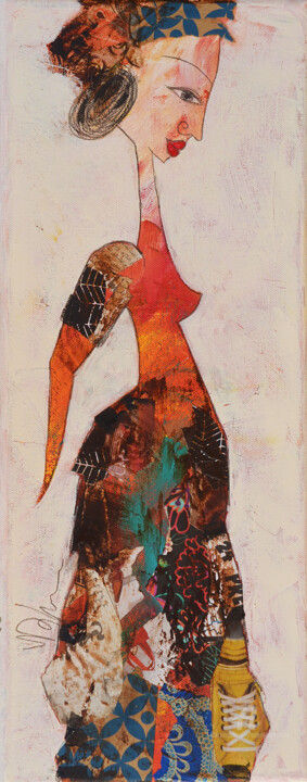 Painting titled "Femme en promenade" by Valérie Depadova, Original Artwork, Acrylic