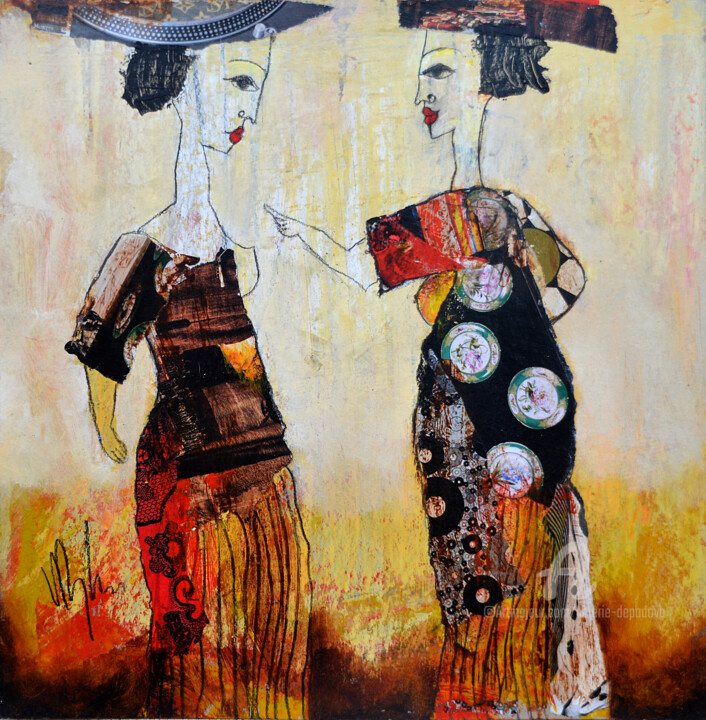 Peinture intitulée "Entre deux" par Valérie Depadova, Œuvre d'art originale, Acrylique
