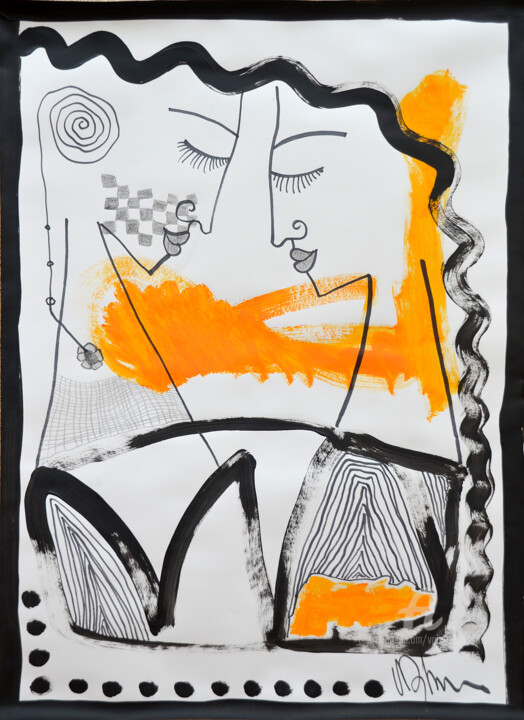 Картина под названием "Deux /02" - Valérie Depadova, Подлинное произведение искусства, Акрил