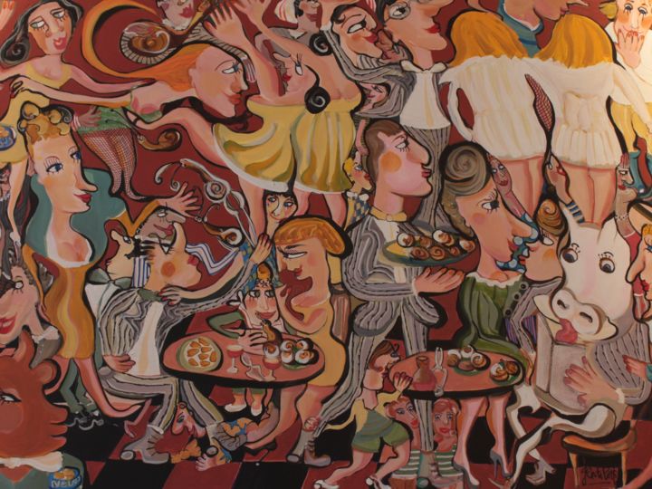 Schilderij getiteld "Les escargots de Bo…" door Valérie Depadova, Origineel Kunstwerk, Acryl