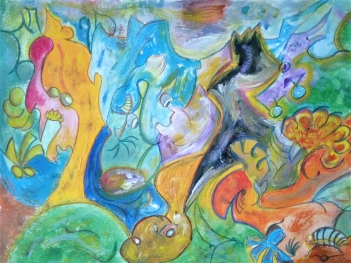 Pintura intitulada "Magie" por Valérie Housiaux, Obras de arte originais, Acrílico
