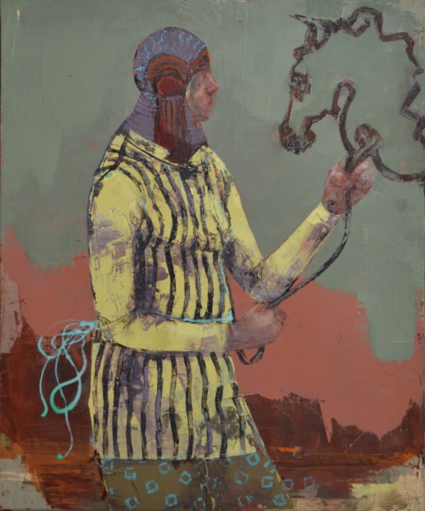 Pintura titulada "Lasso" por Valérie Jayat, Obra de arte original, Oleo Montado en Bastidor de camilla de madera