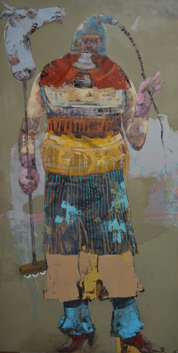 Pintura titulada "Cravache II" por Valérie Jayat, Obra de arte original, Oleo Montado en Bastidor de camilla de madera