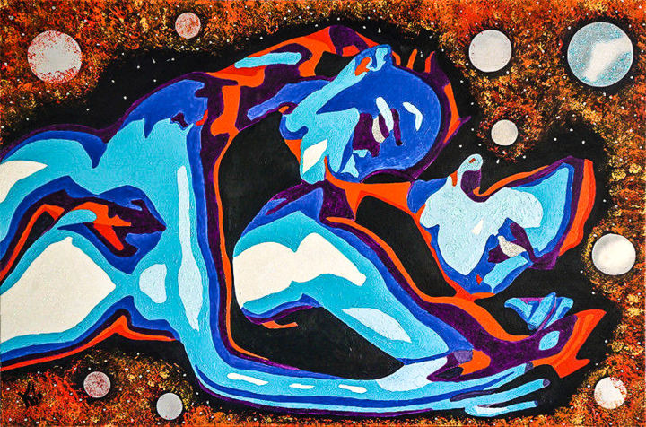 Painting titled "et-couple.jpg" by Valérie Kalt, Original Artwork