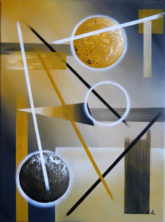 Painting titled "Où va le monde ?" by Valérie Lamarre, Original Artwork, Acrylic Mounted on Wood Stretcher frame