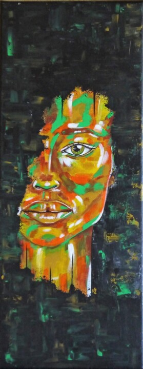 Painting titled "Alma" by Valérie Lamarre, Original Artwork, Acrylic Mounted on Wood Stretcher frame