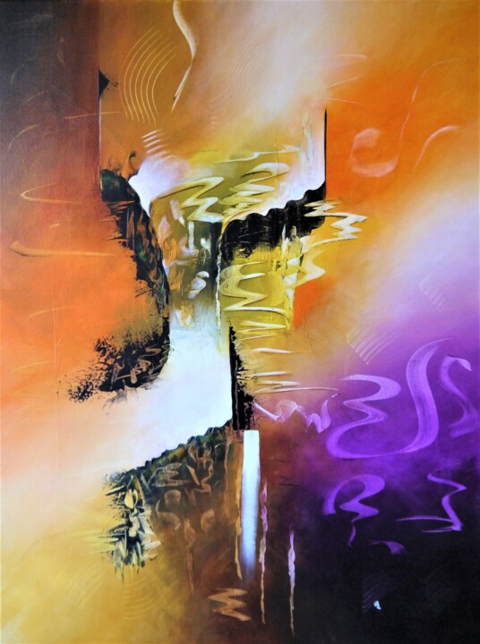 Peinture intitulée "Cheval de troie" par Valérie Lamarre, Œuvre d'art originale, Acrylique Monté sur Châssis en bois
