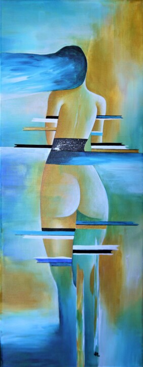 Картина под названием "Q 8" - Valérie Lamarre, Подлинное произведение искусства, Акрил Установлен на Деревянная рама для нос…