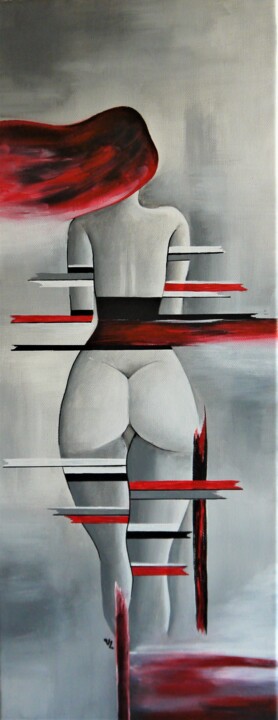 Painting titled "Q 9" by Valérie Lamarre, Original Artwork, Acrylic Mounted on Wood Stretcher frame