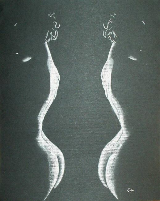 Dessin intitulée "CLAIR-OBSCUR 2" par Valérie Lamarre, Œuvre d'art originale, Pastel