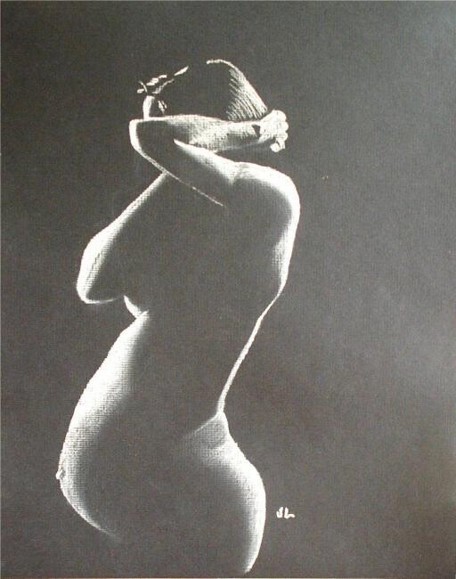 Dibujo titulada "CLAIR-OBSCUR 3" por Valérie Lamarre, Obra de arte original, Pastel