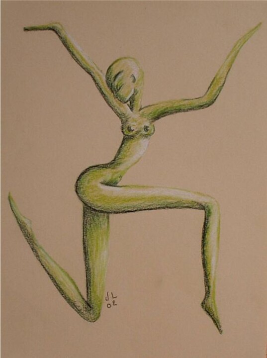 Dessin intitulée "MENUE DANSEUSE 9" par Valérie Lamarre, Œuvre d'art originale, Pastel