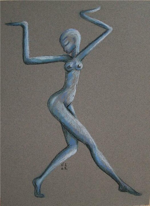 Dessin intitulée "MENUE DANSEUSE 14" par Valérie Lamarre, Œuvre d'art originale, Pastel