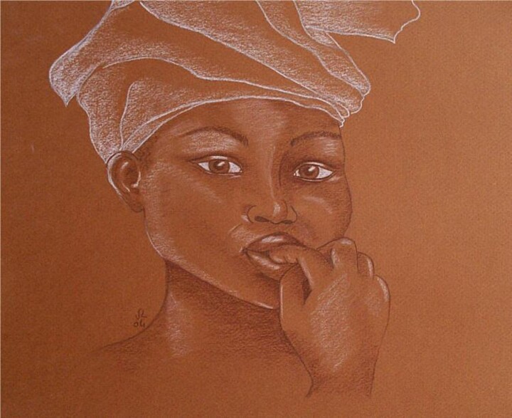 Drawing titled "SOUAD" by Valérie Lamarre, Original Artwork, Pastel