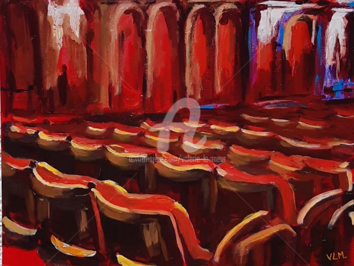 Pintura titulada "Les fauteuils de th…" por Valérie Le Meur, Obra de arte original, Acrílico Montado en Bastidor de camilla…