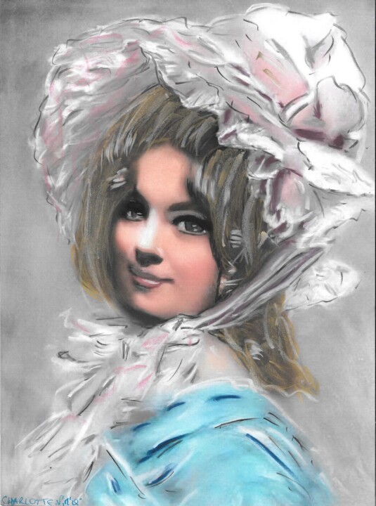 Painting titled "Charlotte - portrai…" by Valérie Maïo, Original Artwork, Pastel