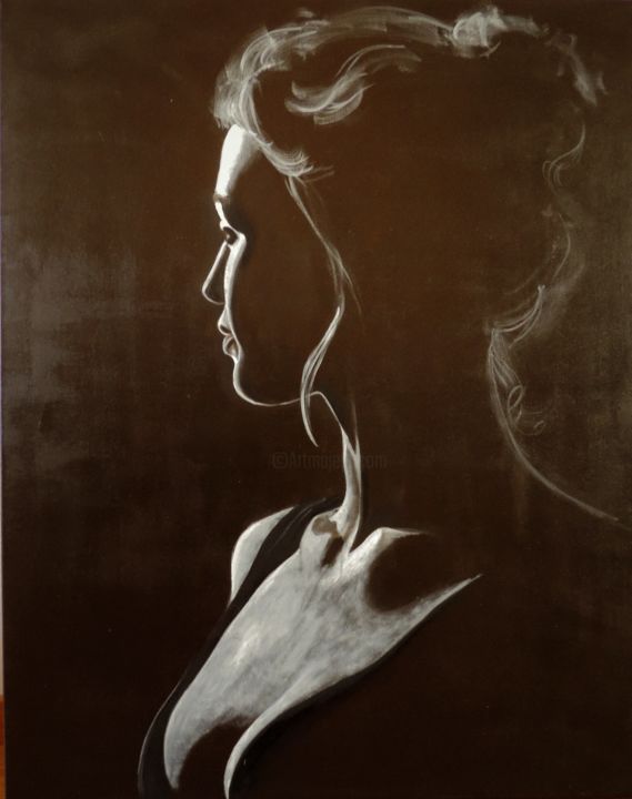 Peinture intitulée "la nuque" par Valérie Maraux, Œuvre d'art originale, Acrylique