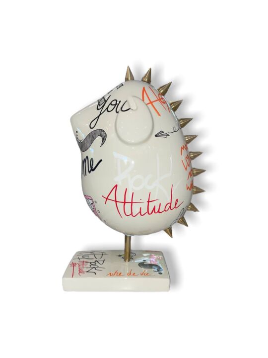 Scultura intitolato "Rock Attitude Bird…" da Valérie Marty, Opera d'arte originale, Resina