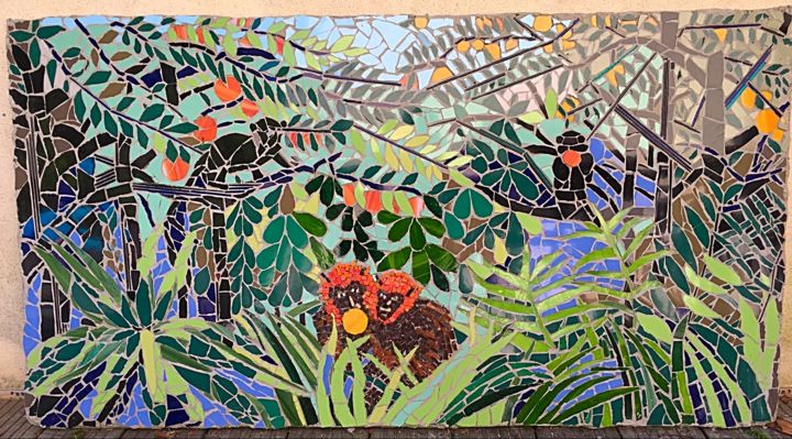 Sculpture intitulée "La Jungle" par Valerie Moate, Œuvre d'art originale, Mosaïque
