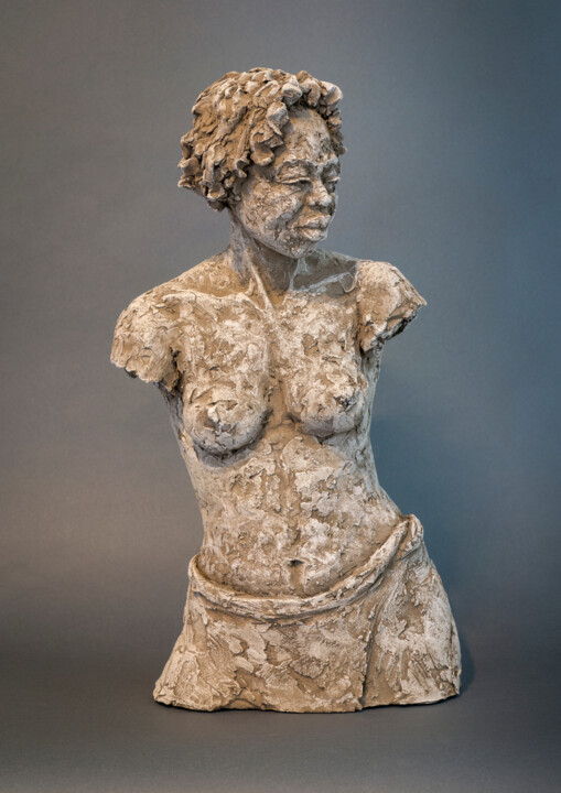 Sculpture titled "Marie" by Valérie Moreau (VALEM), Original Artwork, Terra cotta