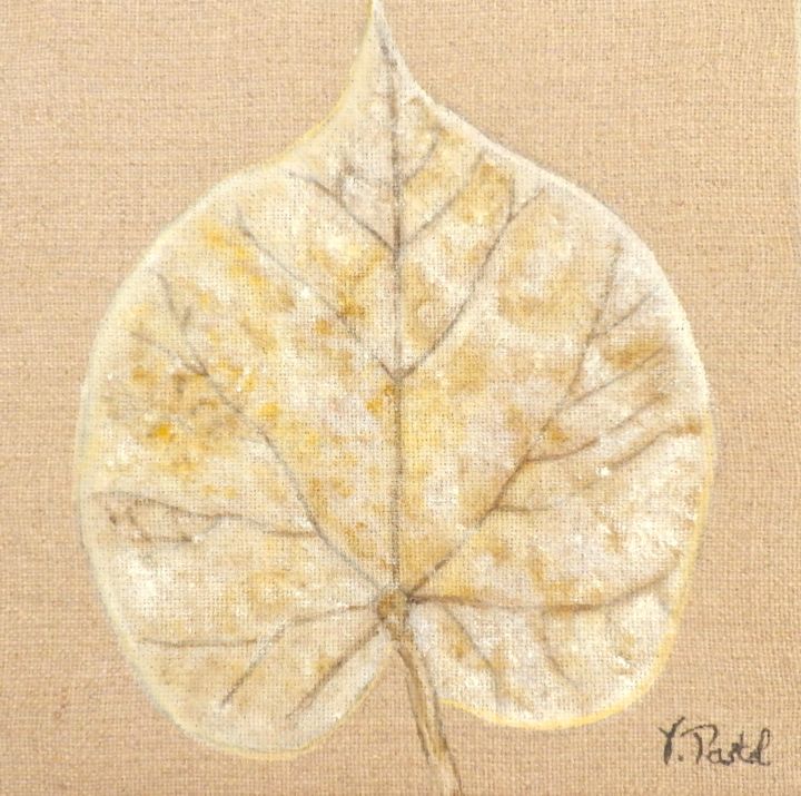Painting titled "Feuille" by Valérie Pastel, Original Artwork, Oil