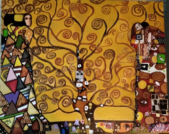 Painting titled "L'arbre de vie (ins…" by Valérie Perrault, Original Artwork, Acrylic