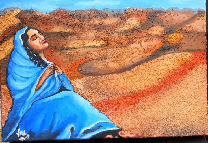 Painting titled "sensation du désert" by Valérie Perrault, Original Artwork, Acrylic