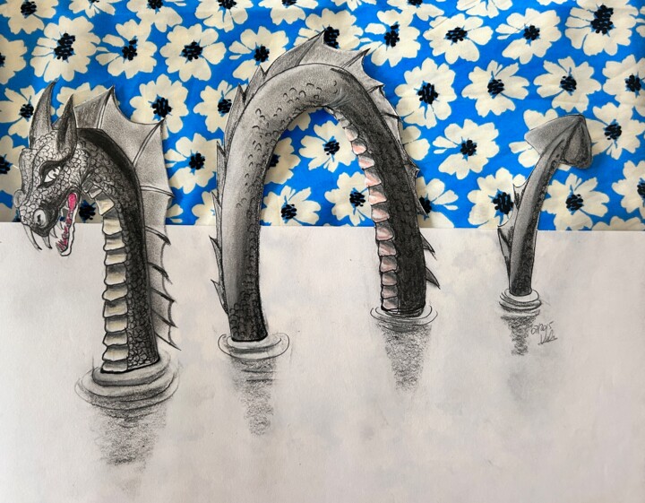 Drawing titled "Nessy" by Valerie Sagnier (Val'Art), Original Artwork, Pencil