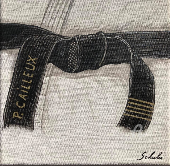 Malarstwo zatytułowany „JUDO : La ceinture…” autorstwa Valérie Schuler, Oryginalna praca, Akryl Zamontowany na Drewniana ram…
