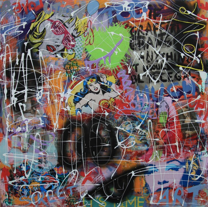 Collages intitulée "Off the wall" par Valérie Weiland (VALpapers), Œuvre d'art originale