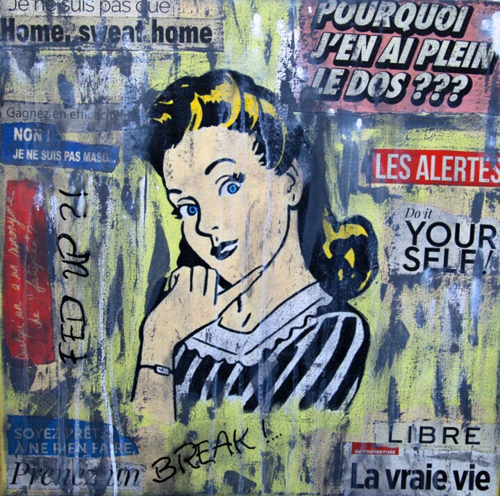 Collages titled "Fed up !" by Valérie Weiland (VALpapers), Original Artwork, Collages