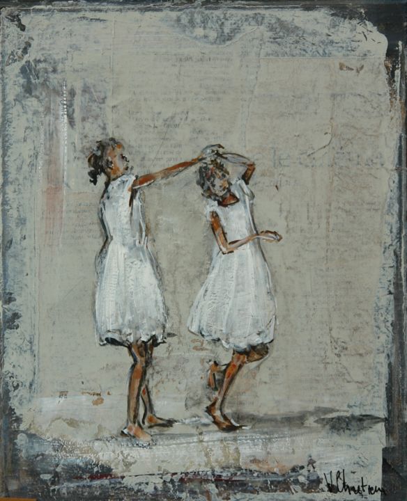 Painting titled "petite danse" by Valérie Chrétien, Original Artwork