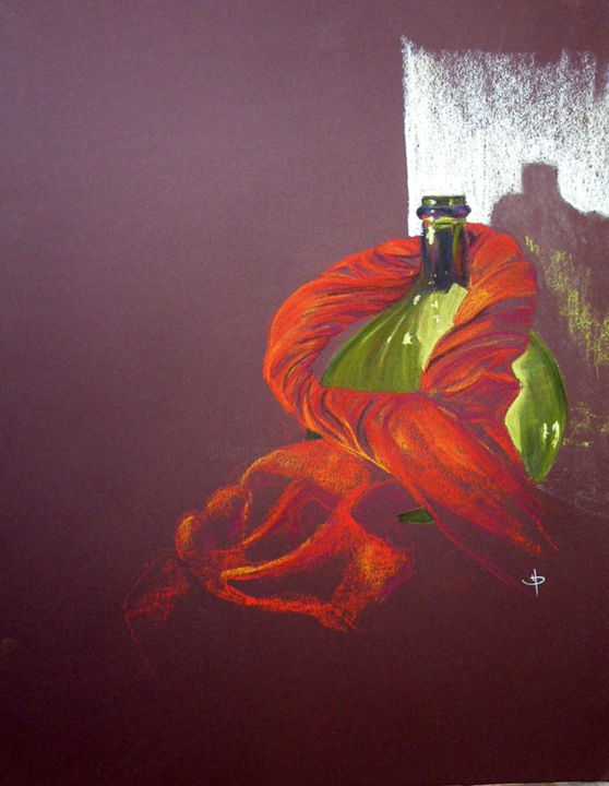 제목이 "Le foulard"인 그림 Valérie Domenjoz로, 원작, 파스텔