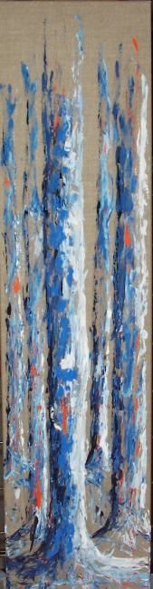 Peinture intitulée "Sous bois bleu oran…" par Valérie Eymeric, Œuvre d'art originale