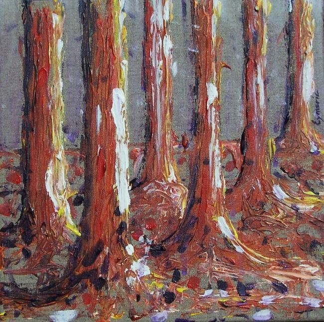 Peinture intitulée "Sous bois d'automne…" par Valérie Eymeric, Œuvre d'art originale