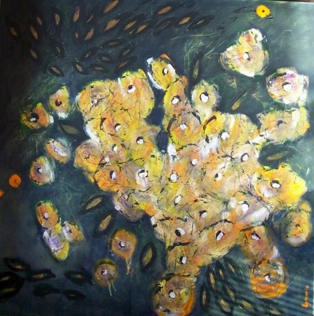 Painting titled "gamètes, cellules s…" by Valérie Eymeric, Original Artwork