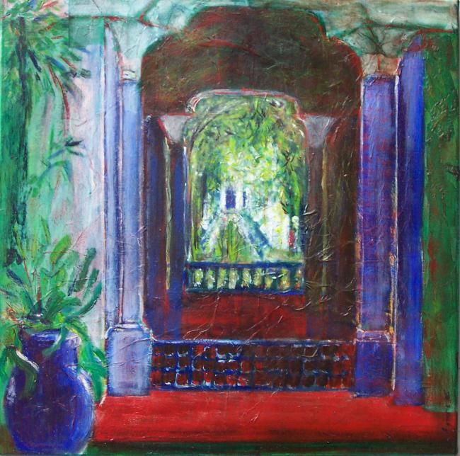 Peinture intitulée "Porte jardins de Ma…" par Valérie Eymeric, Œuvre d'art originale