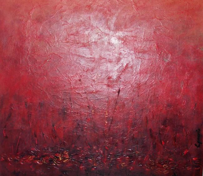 Peinture intitulée "Paysage rouge, Sava…" par Valérie Eymeric, Œuvre d'art originale